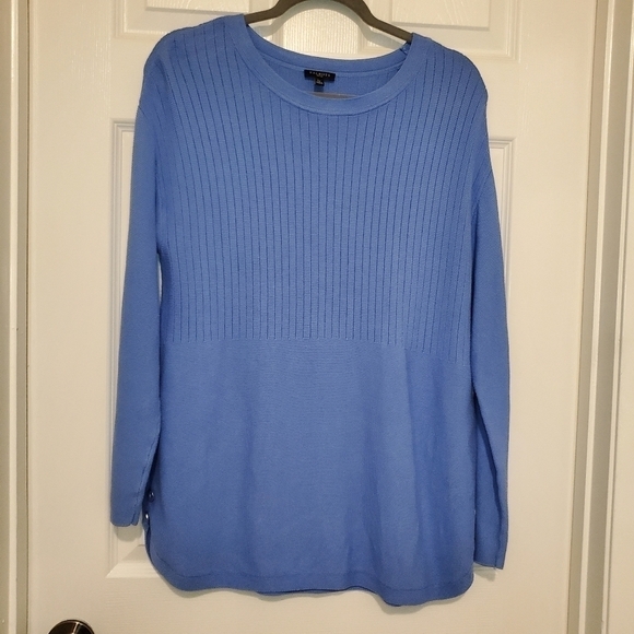 Talbots Tunic Sweater Large Petite Blue - Picture 1 of 13